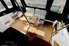 Motoryacht-charter-bavaria-virtess-420-Fly-IPS-spaceship-stern-1-marina-punat-croatia-korocharter