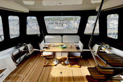 Motoryacht-charter-bavaria-virtess-420-Fly-IPS-spaceship-stern-2-marina-punat-croatia-korocharter